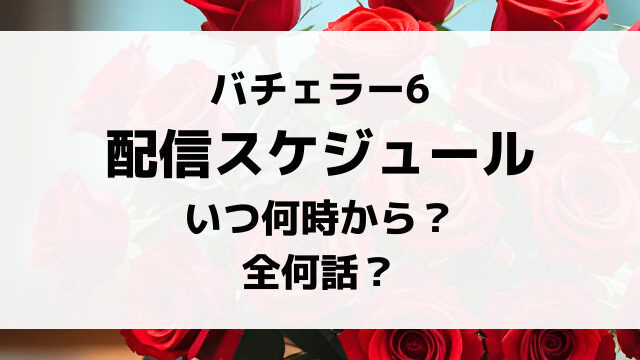バチェラー6配信日いつから時間何時から？全何話までか配信スケジュールを紹介！